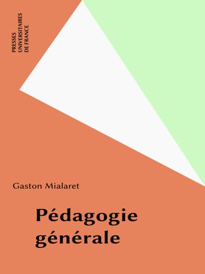 cover image of Pédagogie générale